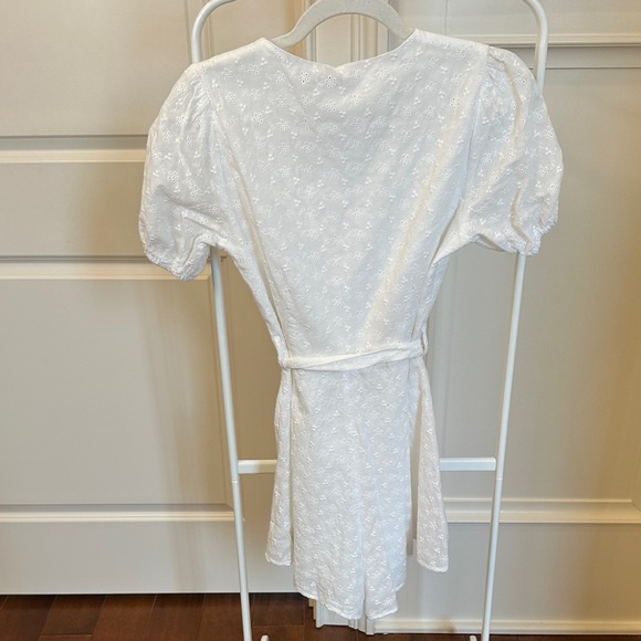 Nasty Gal White Eyelet Textured Button-Up Romper - Picture 4 of 6